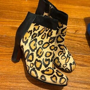 Cheetah print booties